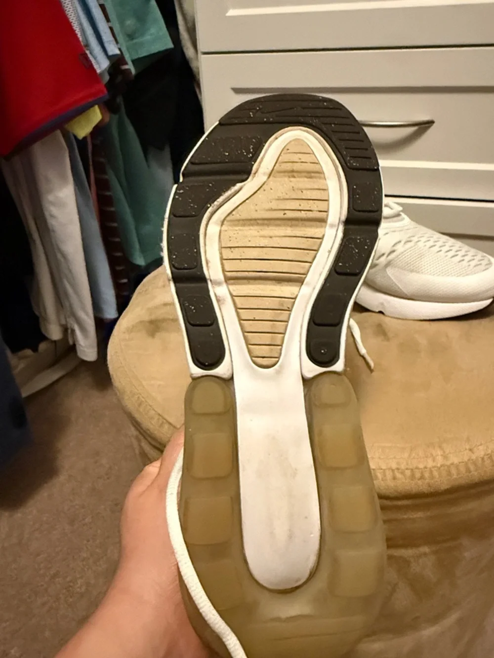 Nike Air Max 270 White Black Cream Women's Athletic Shoes